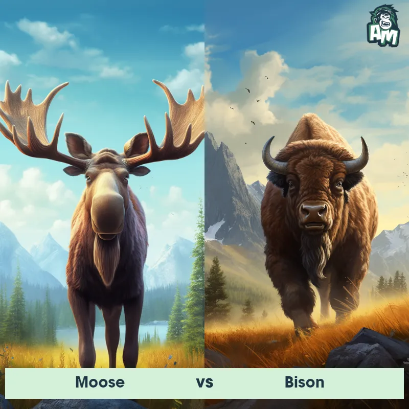 Moose vs Bison - Animal Matchup Moose vs Bison - Animal Matchup