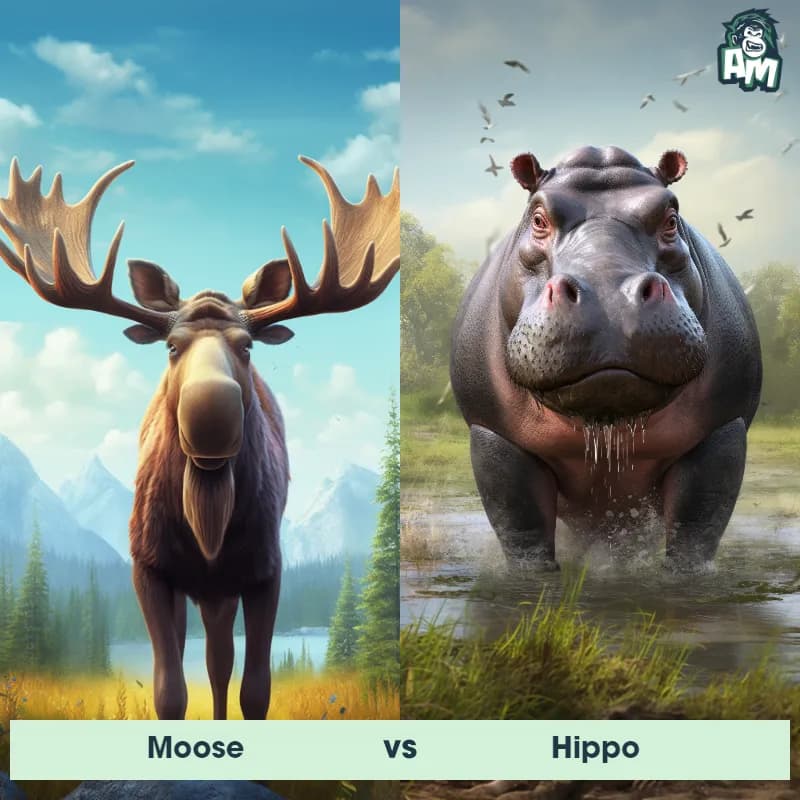 Moose vs Hippo - Animal Matchup Moose vs Hippo - Animal Matchup