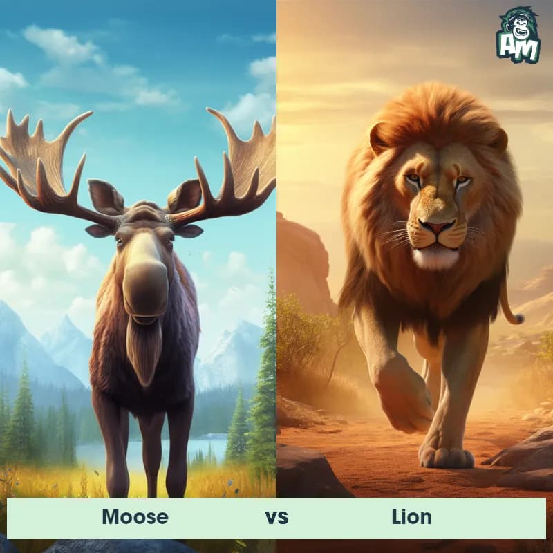 Moose vs Lion - Animal Matchup Moose vs Lion - Animal Matchup