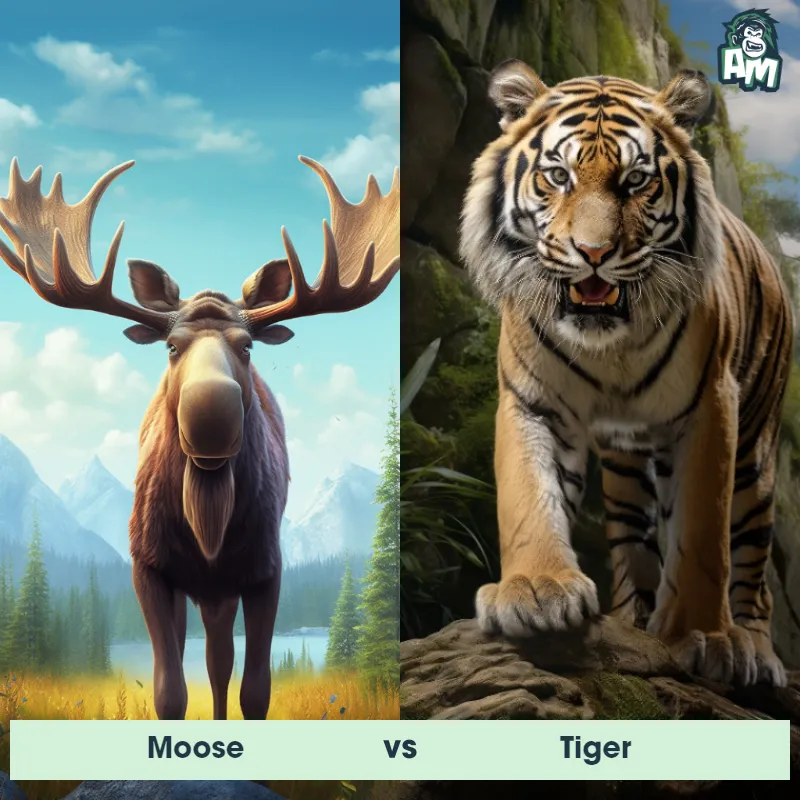 Moose vs Tiger - Animal Matchup Moose vs Tiger - Animal Matchup