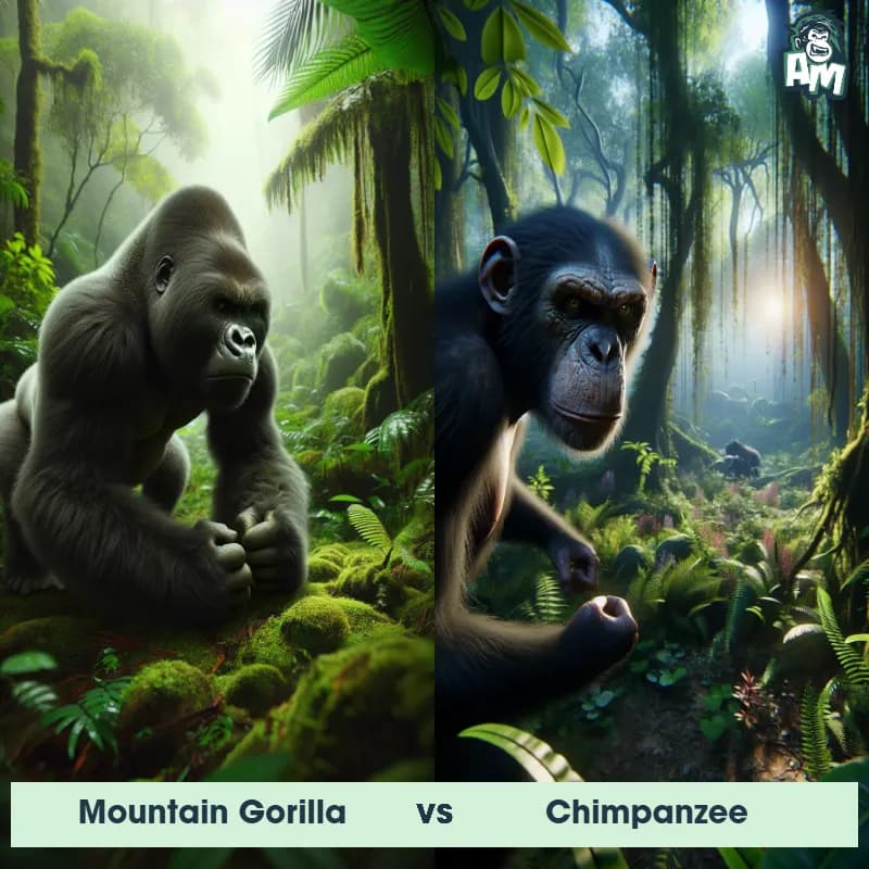 Mountain Gorilla vs Chimpanzee - Animal Matchup Mountain Gorilla vs Chimpanzee - Animal Matchup
