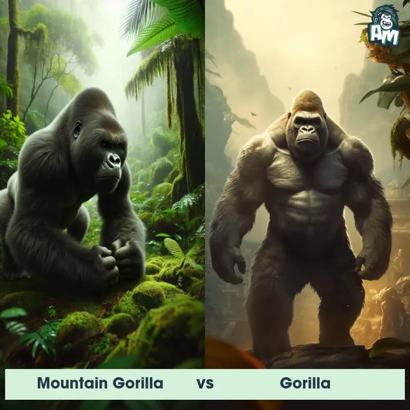 Mountain Gorilla vs Gorilla - Animal Matchup Mountain Gorilla vs Gorilla - Animal Matchup
