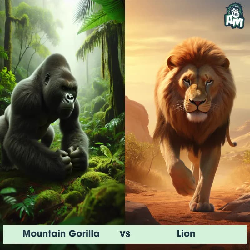 Mountain Gorilla vs Lion - Animal Matchup Mountain Gorilla vs Lion - Animal Matchup