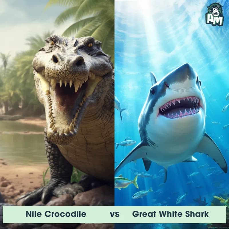 Nile Crocodile vs Great White Shark - Animal Matchup Nile Crocodile vs Great White Shark - Animal Matchup