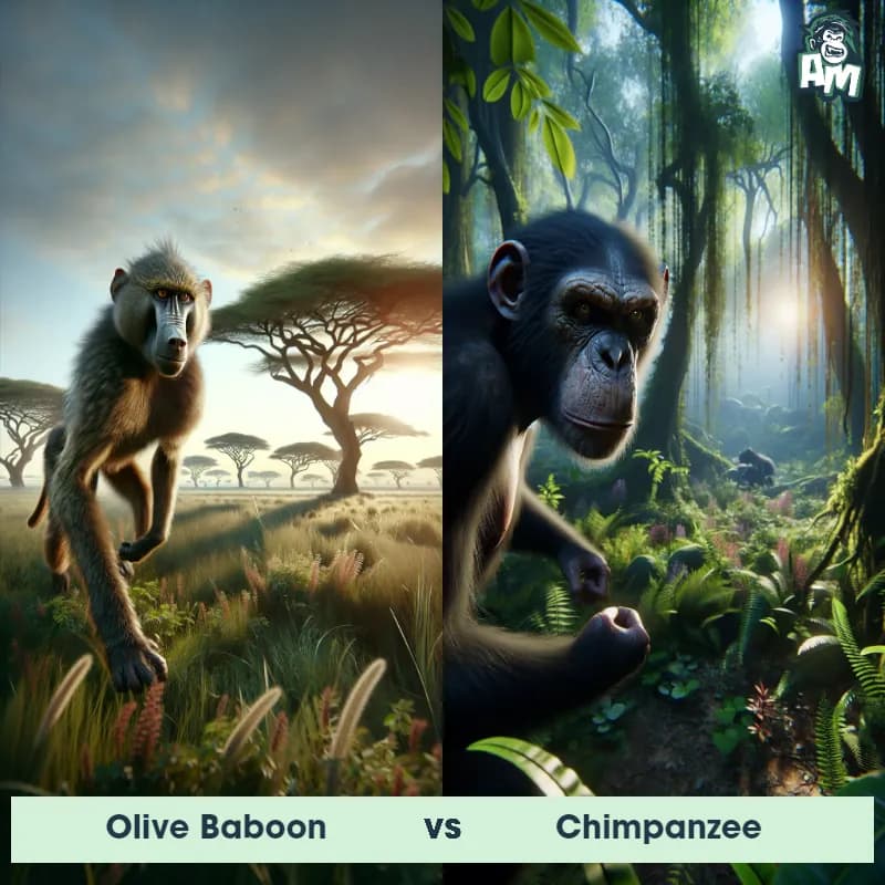 Olive Baboon vs Chimpanzee - Animal Matchup Olive Baboon vs Chimpanzee - Animal Matchup