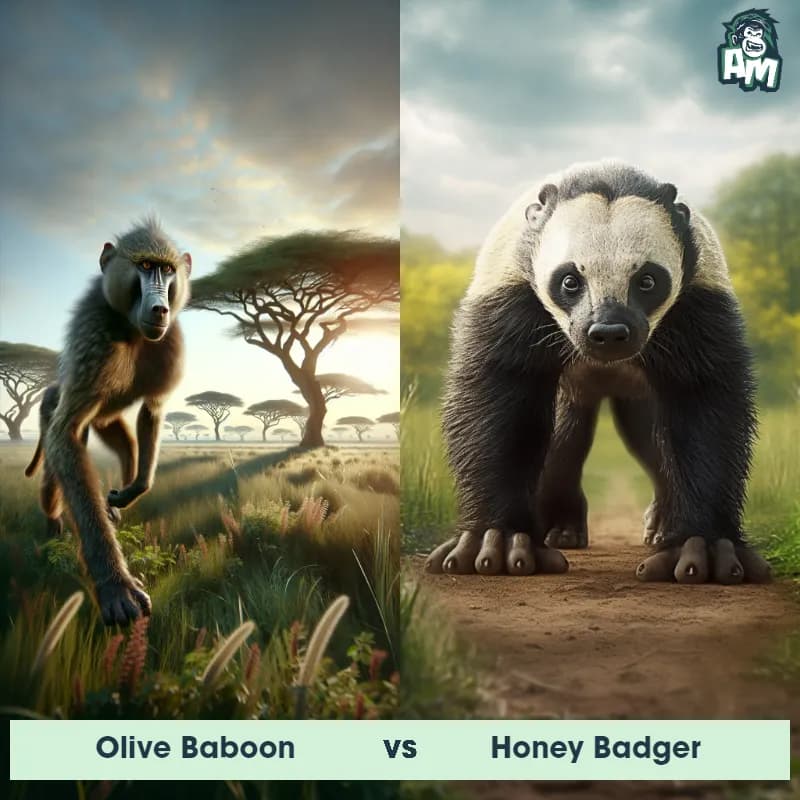 Olive Baboon vs Honey Badger - Animal Matchup Olive Baboon vs Honey Badger - Animal Matchup