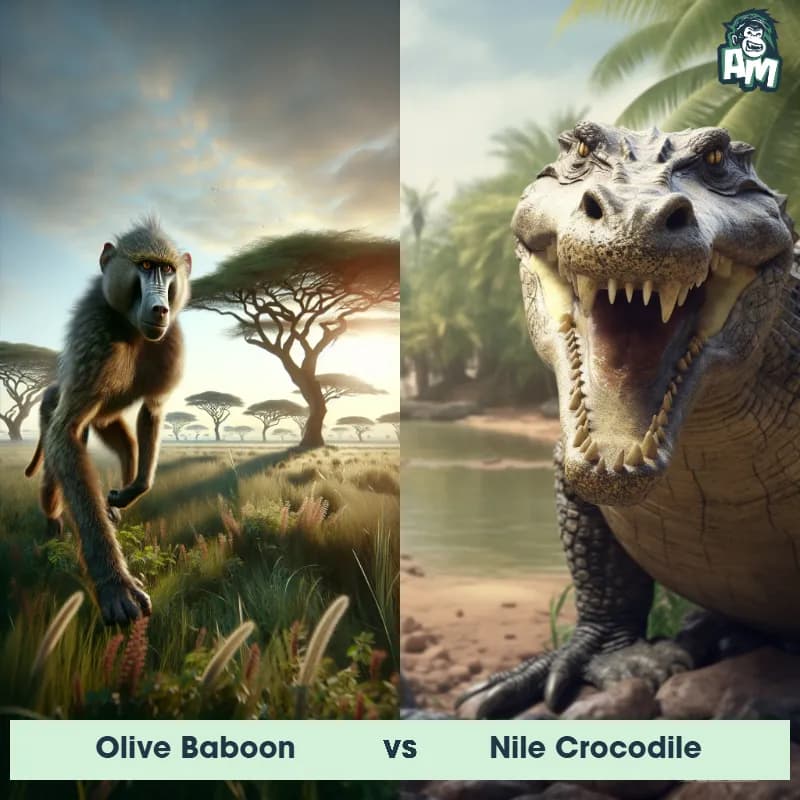 Olive Baboon vs Nile Crocodile - Animal Matchup Olive Baboon vs Nile Crocodile - Animal Matchup