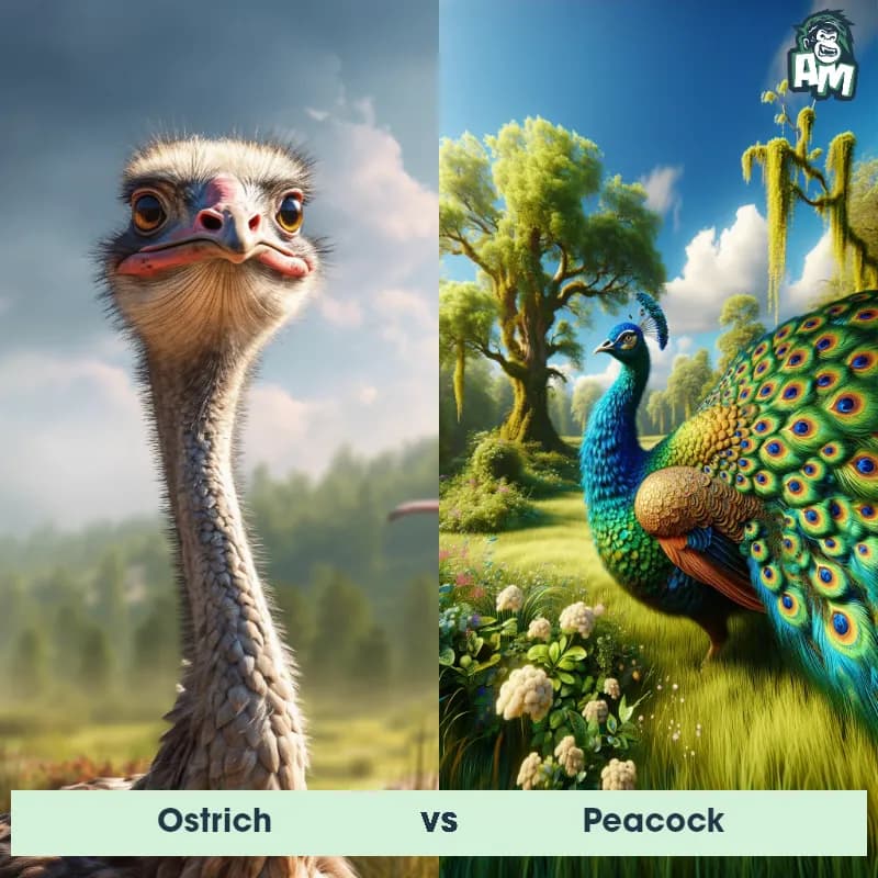 Ostrich vs Peacock - Animal Matchup Ostrich vs Peacock - Animal Matchup