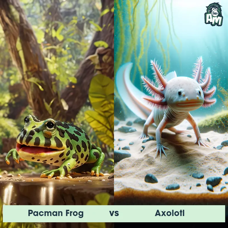 Pacman Frog vs Axolotl - Animal Matchup Pacman Frog vs Axolotl - Animal Matchup