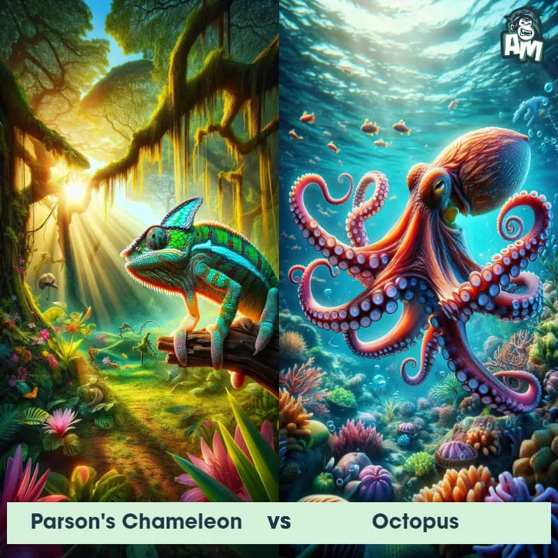Parson's Chameleon vs Octopus - Animal Matchup Parson's Chameleon vs Octopus - Animal Matchup