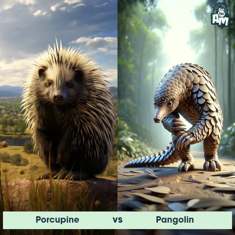 Porcupine vs Pangolin - Animal Matchup Porcupine vs Pangolin - Animal Matchup