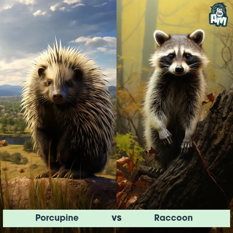 Porcupine vs Raccoon - Animal Matchup Porcupine vs Raccoon - Animal Matchup