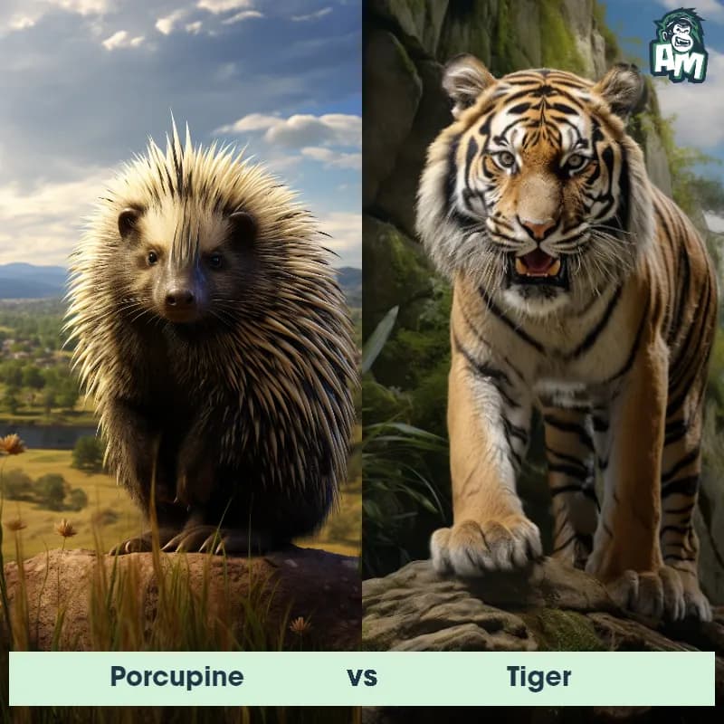Porcupine vs Tiger - Animal Matchup Porcupine vs Tiger - Animal Matchup