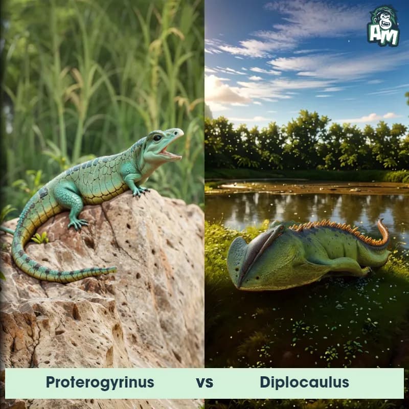 Proterogyrinus vs Diplocaulus - Animal Matchup Proterogyrinus vs Diplocaulus - Animal Matchup