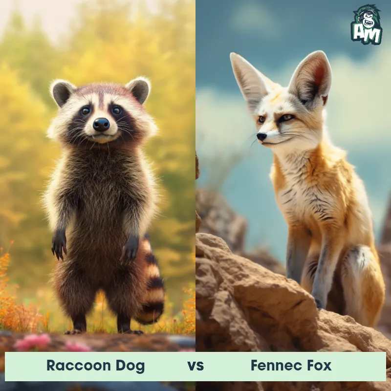 Raccoon Dog vs Fennec Fox - Animal Matchup Raccoon Dog vs Fennec Fox - Animal Matchup