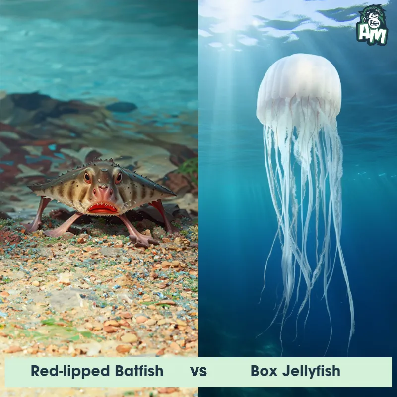 Red-Lipped Batfish vs Box Jellyfish - Animal Matchup Red-Lipped Batfish vs Box Jellyfish - Animal Matchup