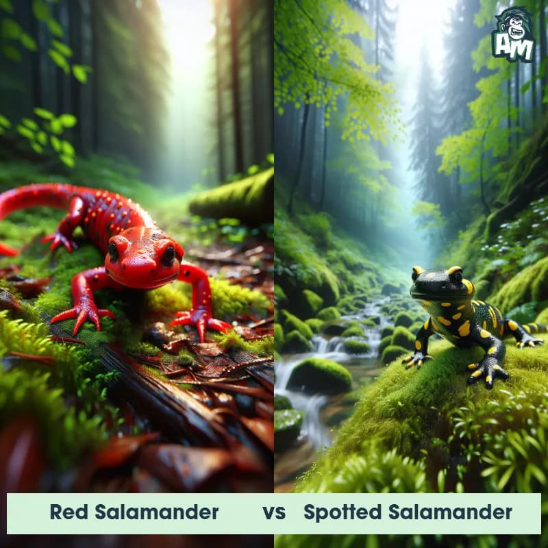 Red Salamander vs Spotted Salamander - Animal Matchup Red Salamander vs Spotted Salamander - Animal Matchup