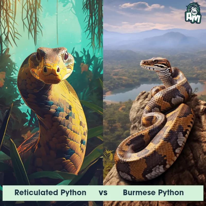 Reticulated Python vs Burmese Python - Animal Matchup Reticulated Python vs Burmese Python - Animal Matchup