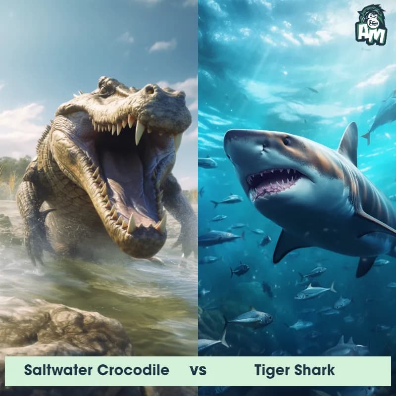 Saltwater Crocodile vs Tiger Shark - Animal Matchup Saltwater Crocodile vs Tiger Shark - Animal Matchup