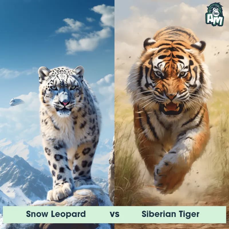 Snow Leopard vs Siberian Tiger - Animal Matchup Snow Leopard vs Siberian Tiger - Animal Matchup