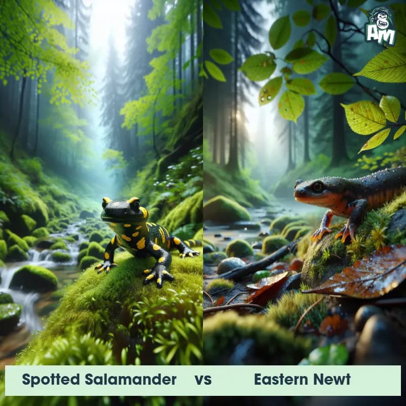 Spotted Salamander vs Eastern Newt - Animal Matchup Spotted Salamander vs Eastern Newt - Animal Matchup