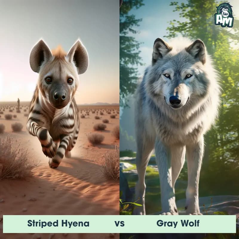 Striped Hyena vs Gray Wolf - Animal Matchup Striped Hyena vs Gray Wolf - Animal Matchup