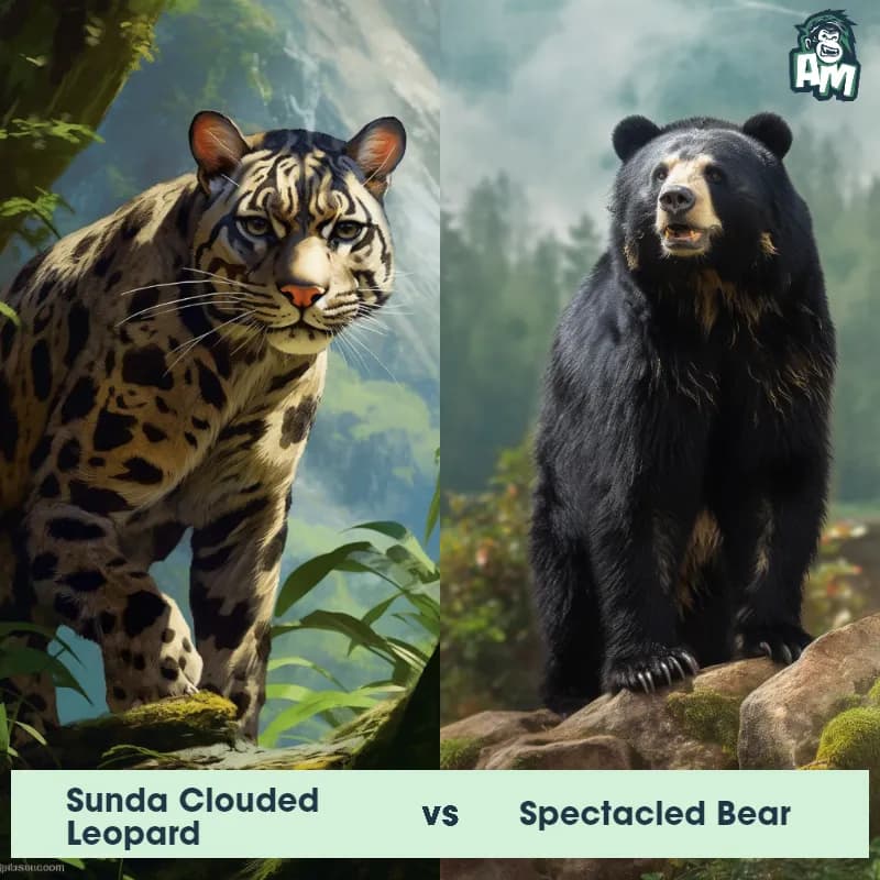 Sunda Clouded Leopard vs Spectacled Bear - Animal Matchup Sunda Clouded Leopard vs Spectacled Bear - Animal Matchup
