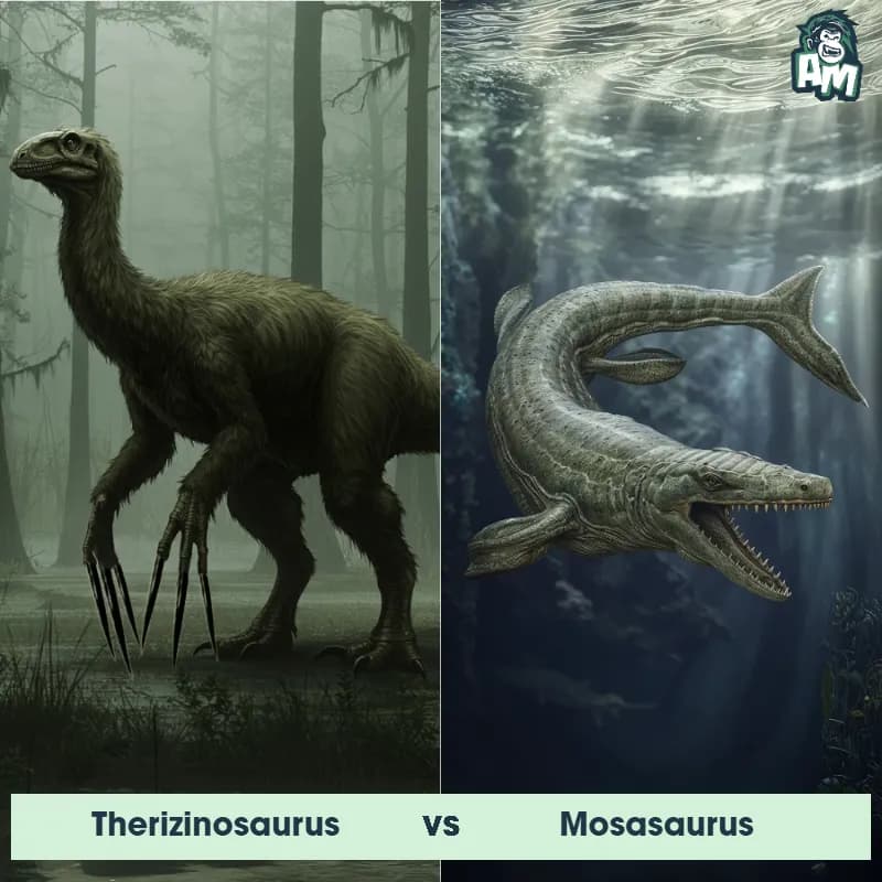 Therizinosaurus vs Mosasaurus - Animal Matchup Therizinosaurus vs Mosasaurus - Animal Matchup
