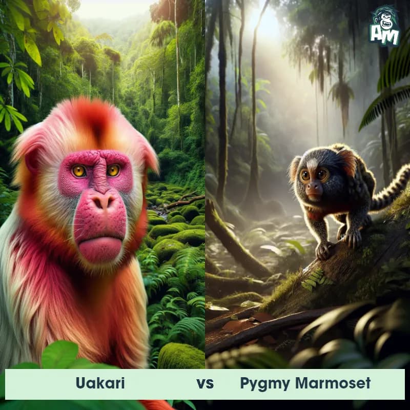 Uakari vs Pygmy Marmoset - Animal Matchup Uakari vs Pygmy Marmoset - Animal Matchup