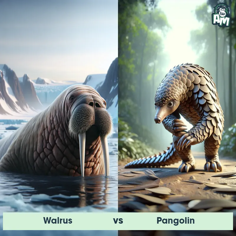 Walrus vs Pangolin - Animal Matchup Walrus vs Pangolin - Animal Matchup