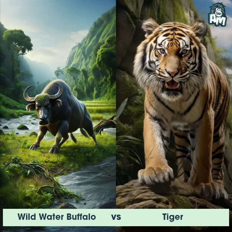 Wild Water Buffalo vs Tiger - Animal Matchup Wild Water Buffalo vs Tiger - Animal Matchup