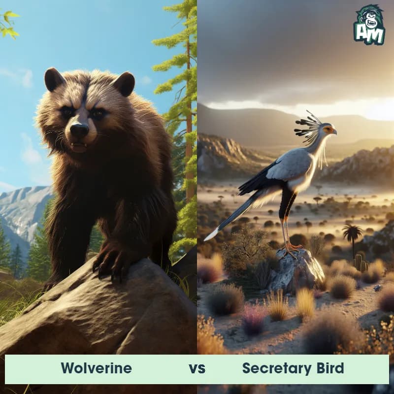 Wolverine vs Secretary Bird - Animal Matchup Wolverine vs Secretary Bird - Animal Matchup